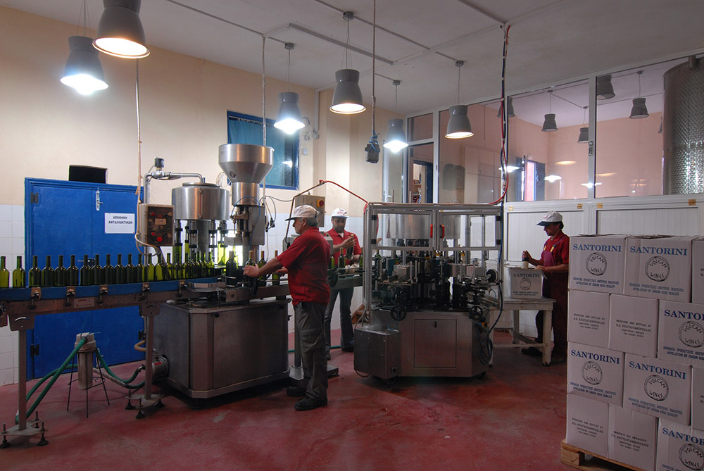 bottling facilities santorini wine museum koutsoyannopoulos